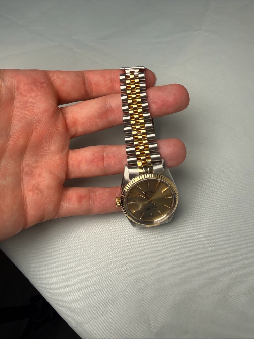 Rolex Datejust 36mm 16013 Jubilee Two Tone 18k Gold Steel Champagne Dial 1978 - Picture 9 of 14